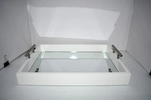 Kate and Laurel Lipton Modern Rectangular Mirrored Tray, 16.5 x 12.25, White/Sil - Picture 1 of 5