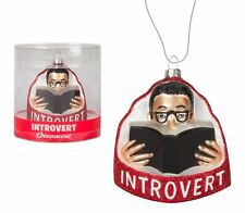 Introvert Holiday Christmas Ornament by Accoutrements Bookworm Nerd Reading