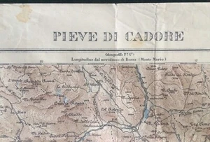 🌈RARA CARTINA/MAPPA 1932 Era Fascista Belluno Pieve Alleghe Lozzo Cortina Zoppe - Foto 1 di 9