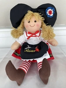 ALSACE FRANCE French Raggedy Ann Blonde Doll Braids Traditional Costume NWT - Picture 1 of 5