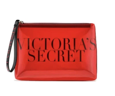 НОВЫЙ VICTORIA'S SECRET КРАСНЫЙ ПРОЗРАЧНЫЙ МАКИЯЖ КОСМЕТИЧЕСКИЙ ЧЕХОЛ КРАСОТЫ СУМКА ОРГАНАЙЗЕР КЛАТЧ - Изображение 1 из 4