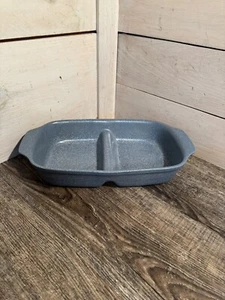 Vintage Azul Portugal Speckle Blue Split Casserole Dish WSP Ceramic Bakeware - Picture 1 of 7