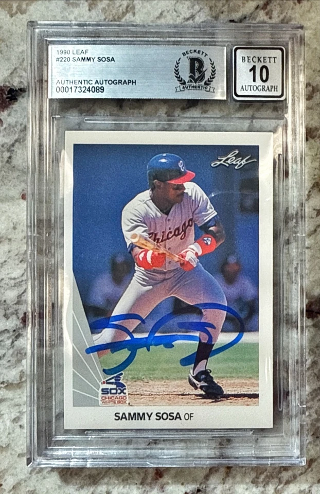 1990 ЛИСТ #220 СЭММИ СОСА ДЕБЮТАНТ КАРТА RC АВТО НА КАРТЕ BGS 10 AUTO *6400 - Изображение 1 из 1