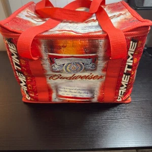 VTG Budweiser Cooler Bag Game Time XL Insulated Tote Holds 20 Beer Bottles - Picture 1 of 15