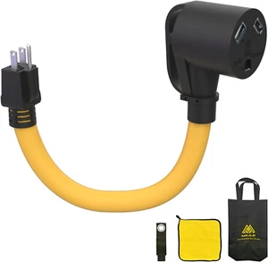 30 Amp to 110 RV Adapter Cord, NEMA 5-15P Male to TT-30R Female Electrical Po... - Picture 1 of 1
