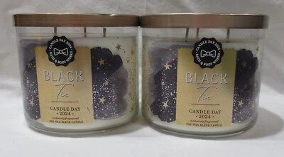 White Barn Bath & Body Works 3-wick Candle Lot Set of 2 BLACK TIE - Image 1 of 4