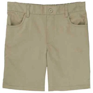 French Toast School Uniform Shorts Girl SZ 20 Khaki Elastic Waist Cotton Blend - Picture 1 of 2