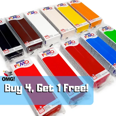 FIMO Soft 350g Polímero Modelado Horno Arcilla - Arcilla de Moldeo - Compre 4, obtenga 1 gratis Foto 1 de 4