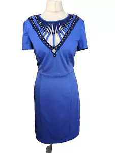 Alice By Temperley Pencil Dress Size 14 Blue Fitted Cut Out Leon Wedding BNWT - Picture 1 of 14