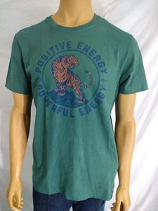 Camiseta LIFE IS GOOD Crusher M Verde ENERGÍA POSITIVA Tigre Gráfico Algodón SS - Imagen 1 de 10