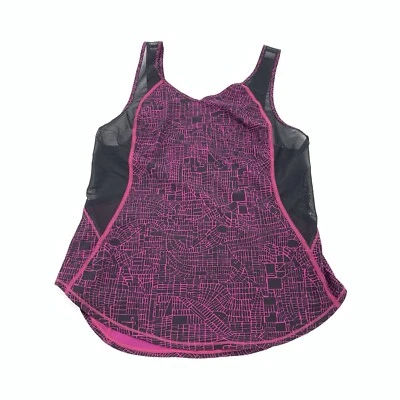 Camiseta sin mangas deportiva Lululemon Athletica Run with The Sun 6 rosa negra entrenamiento Foto 1 de 4