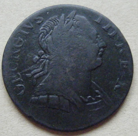 George III, colonial, non-regal or evasion halfpenny 1775 'Roman Head' family Cover