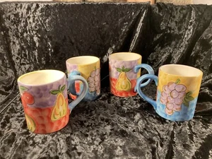 Gibson Coffee Cup Fruit Replacement Stoneware Ceramic Set 4 - Picture 1 of 9