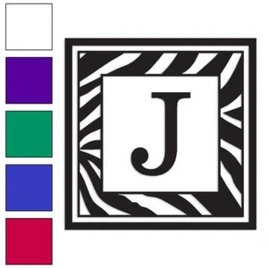 Zebra Font J Initial, Vinyl Decal Sticker, Multiple Colors & Sizes #3298 - Picture 1 of 21