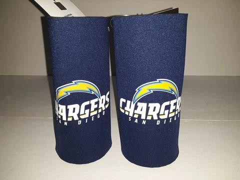 San Diego Chargers NFL 2 pack Ultra Slim Can Koozie cooler hugger Cover