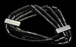 Bracciale elasticizzato vintage nero tonato da viso Stella - Foto 1 di 5