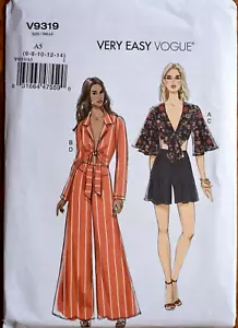 VOGUE PATTERN 9319 TOPS PANTS SHORTS MISSES SIZES 6 8 10 12 14 UNCUT NEW - Picture 1 of 2