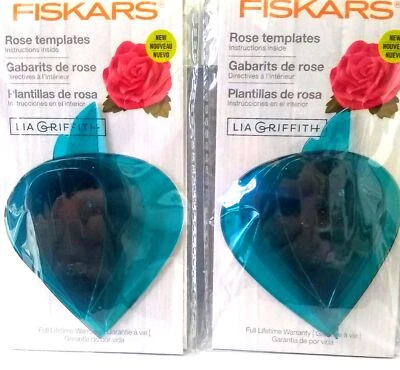 Fiskars 127660-1001 Lia Griffith Designer Rose Flower Template, Teal Green 2 Pks - Image 1 of 2