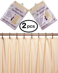 2/Packung 10 Mil Schwerlast Vinyl Duschvorhang Liner mit Metall Ösen Größe 70 x 72" - Bild 1 von 61