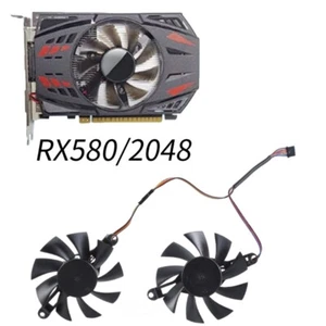 80mm 4Pin Video Card Fan Easy Installation Replacement for RX580 2048 Computer - Afbeelding 1 van 10