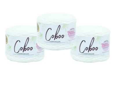(Paquete de 3) Hilados marca León 835-100 hilo Coboo, blanco Foto 1 de 4