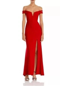 Vestido formal para mujer AQUA talla 12 rojo con abertura en el muslo al hombro - Imagen 1 de 4