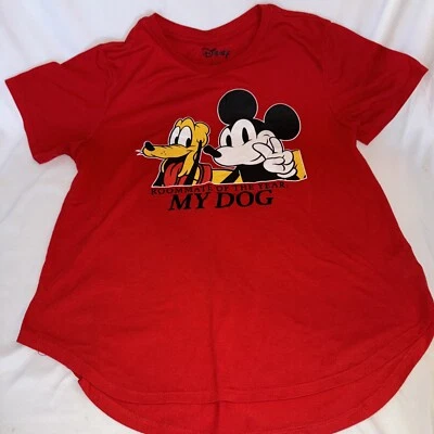 Disney Juniors Talla XL (19) Mickey Pluto Camisa Roja Compañero de Cuarto del Año Mi Perro Foto 1 de 4
