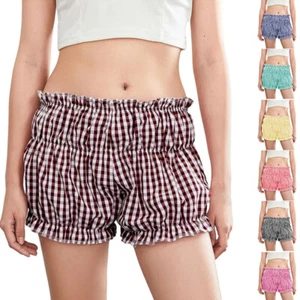 Womens Soft Shorts Bloomers Ruffled Elastic Waist Hot Pants Panties Knickers - Picture 1 of 28
