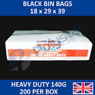 Heavy duty refuse sacks 18 x 29 x 39 140 gauge bin bags  FREE NEXT DAY DELIVERY
