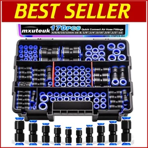 Easy Install Quick Release Air Fitting Kit - Durable 1/8 to 1/2 Inch & 4 to 12mm - Picture 1 of 9