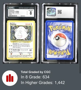 Chansey 3/102 Base Set Holo Rare 1999 CGC 8 NM/MINT - Picture 1 of 3