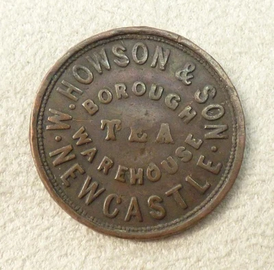 NEWCASTLE-UNDER-LYME (Staffordshire) FARTHING TOKEN - HOWSON & Son TEA WAREHOUSE - Image 1 of 4