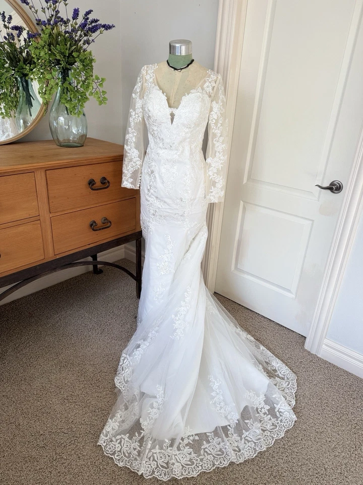 Vestido de novia estilo sirena talla 10 Foto 1 de 4