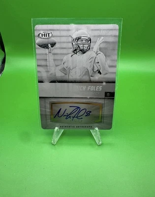 2012 NICK FOLES SAGE HIT A8 AUTO ROOKIE RC Printing Plate 1/1 Arizona Eagles - Image 1 of 2