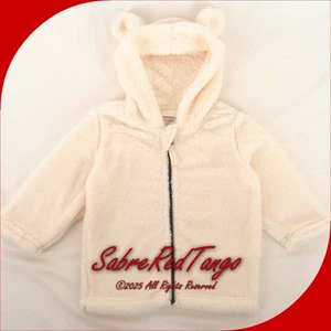 NWT HANNA ANDERSSON BABY MARSHMALLOW FLEECE BEAR JACKET ECRU 85 2T 2 - Picture 1 of 4