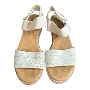 Women’s Skechers Bobs Off White Memory Foam Strap Sandals Sz 7 - Picture 1 of 8