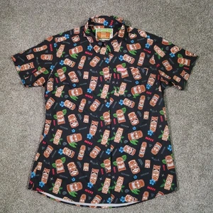DIXXON Tikis Totem Party Camicia Donna Grande Manica Corta Top Leggero - Foto 1 di 11