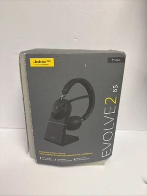 Jabra Evolve2 65 Stereo Wireless Headset (MS Teams, USB-A) with Charging Stand - - Image 1 of 4