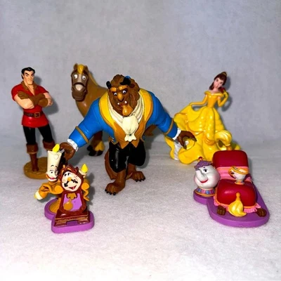 "Lote de 6 figuras de PVC de la Bella y la Bestia de Disney Store 2,5""-4"" High London Gaston" Foto 1 de 4