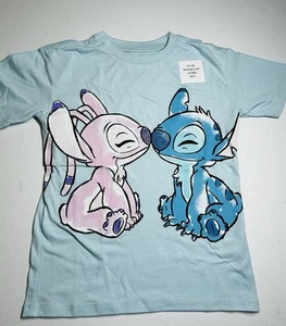 Lilo & Stitch Angel Love Girls Graphic Short Sleeve T-Shirt - Size 7-8 - Picture 1 of 4