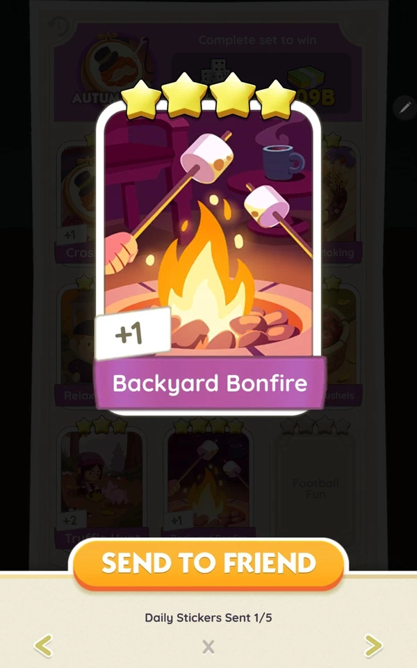 Monopoly Go Cards Backyard Bonfire - Image 1 of 1