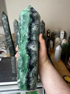 Huge Large Rainbow Green Purple Fluorite Tower Crystal Point 4.125kg - Picture 1 of 6