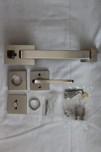 Emtek Baden Solid Brass Dummy Handleset Model: 4810US15 Satin Nickel READ DESCRI - Picture 1 of 22