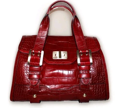 🔥Bolso Cartera MAXX New York Luxe Rojo Croc-Repujado Cuero de Vaca Premium Foto 1 de 4
