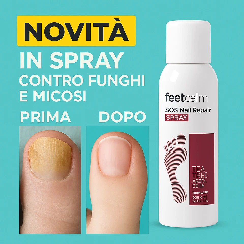 FEETCALM SPRAY piedi MICOSI FUNGHI UNGHIE alto assorbimento TEA TREE UREA argan - Immagine 1 di 1
