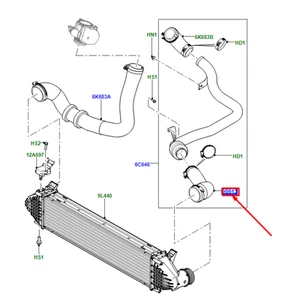 LR RANGE ROVER EVOQUE L538 Intercooler Inlet Connect Hose LR063944 NEW GENUINE - Picture 1 of 8