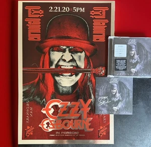 Ozzy Ozbourne Autographed CD Ordinary Man + Event Poster - Picture 1 of 7