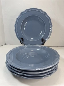 Williams Sonoma Baroque Blue Soup Bowls (Set of 5) Wide Rim 9 1/2" Portugal A4 - Picture 1 of 8