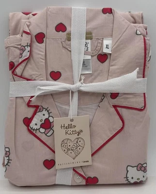 Pottery Barn Teen Hello Kitty Hearts Loose Fit Pajamas ~ XL ~ Pink - Image 1 of 2
