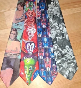 NOVELTY Silk Poly NeckTie LOT Ralph Marlin nude woman stooges tahitian read - Picture 1 of 6